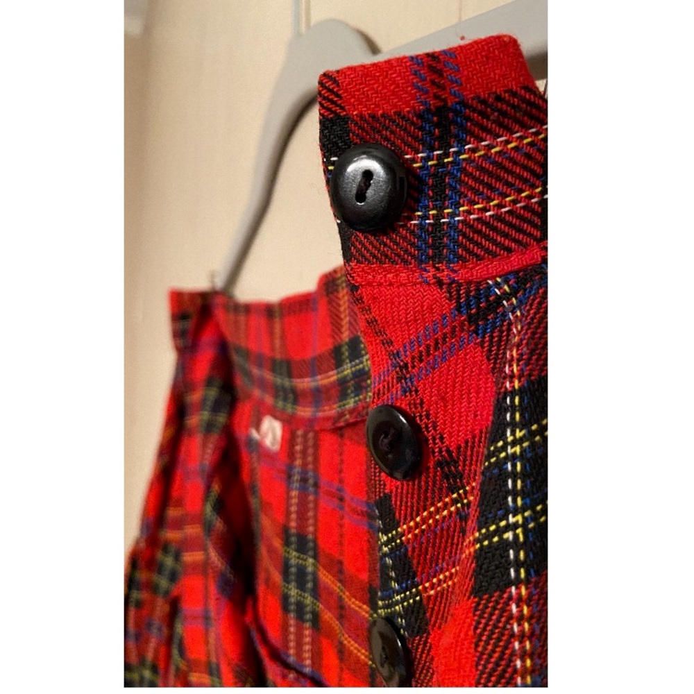 TRUE VINTAGE/Retro Dark Academia Red Plaid/Tartan Skirt - Picture 10 of 11